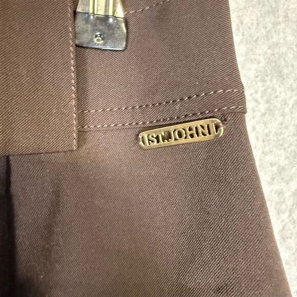 Vintage St. John Sport Women's Size 6 Brown Wide Flare Leg Dress Pants Trousers - Picture 7 of 12